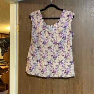 Tan floral tank top